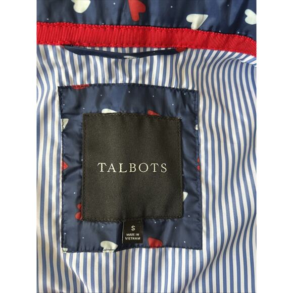 Talbots Diamond Quilted Vest Women’s Sz S Heart Print Zip Pockets Elastic Waist - Picture 7 of 8